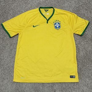 Nike Brazil Jersey Mens XL Yellow 2014 FIFA World Cup Home Kit Football Soccer